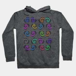 Hypnotic pattern with dark hearts Hoodie